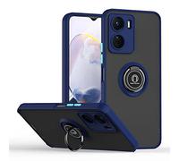 XINYEXIN Compatible with Vivo Y16 Case with Ring Holder, PC +TPU Shockproof Bumper Case Protective Cover - Royal Blue