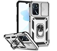 XINYEXIN for Oppo A16 / Oppo A16s / Oppo A54s Case with Sliding Camera Cover Shockproof Heavy Duty Protective Armor Case with Ring Holder Magnetic Kickstand Phone Cover - Silver