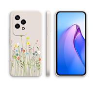 XINYEXIN Silicone Case for Honor 200 Lite 5G with Cute Pattern Slip Resistant Slim Fit Shockproof Protective Phone Case Cover - Flowers, White