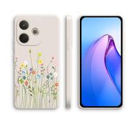 XINYEXIN Silicone Case for OPPO A5 Pro 5G 4G, Slim Shockproof Phone Cover with Cute Pattern, Non-Slip Protective - Flowers, White