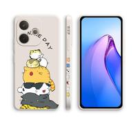 XINYEXIN Silicone Case for OPPO A5 Pro 5G 4G, Slim Shockproof Phone Cover with Cute Pattern, Non-Slip Protective - Kitten, White