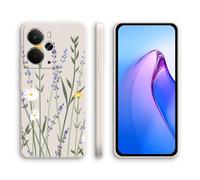 XINYEXIN Silicone Case for Realme 14 5G / Realme 14T 5G, Slim Shockproof Phone Cover with Cute Pattern, Non-Slip Protective - Lavender, White