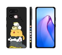 XINYEXIN Silicone Case for Realme 16 Pro, Slim Shockproof Phone Cover with Cute Pattern, Non-Slip Protective - Kitten, Black