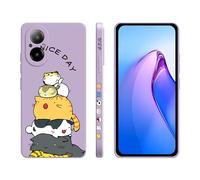 XINYEXIN Silicone Case for Realme C67 4G with Cute Pattern Slip Resistant Slim Fit Shockproof Protective Phone Case Cover - Kitten, Purple