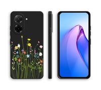 XINYEXIN Silicone Case for Xiaomi Redmi A5 4G (UK Edition), Slim Shockproof Phone Cover with Cute Pattern, Non-Slip Protective - Flowers, Black