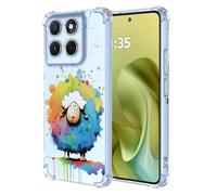 XINYEXIN Transparent Case for Motorola Moto G86, Slim Shockproof TPU Bumper Clear Phone Case Cute Pattern, Colorful Cool Art Graffiti Series - Sheep