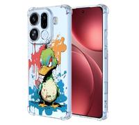 XINYEXIN Transparent Case for OPPO Find X9 Pro, Slim Shockproof TPU Bumper Clear Phone Case Cute Pattern, Colorful Cool Art Graffiti Series - Duck