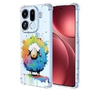 XINYEXIN Transparent Case for OPPO Find X9 Pro, Slim Shockproof TPU Bumper Clear Phone Case Cute Pattern, Colorful Cool Art Graffiti Series - Sheep