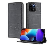 XINYEXIN Wallet Case for Honor 400 Smart 5G, PU Leather Flip Cover with RFID Blocking, Card Slots, Shockproof Full Protection, Stand Function - Black