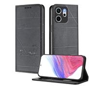 XINYEXIN Wallet Case for Oppo Reno 14F 5G 4G / Reno 14 FS 5G 4G, PU Leather Flip Cover with RFID Blocking, Card Slots, Shockproof Full Protection, Stand Function - Black