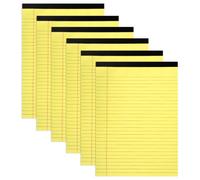 xinyids 6 Pack A4 Yellow Legal Pads, Lined Paper A4 College Ruled Notepad Double-Sided 30 Sheets, Narrow Ruled, Smooth Writing, Easy Tear-Off, Ink Bleed Resistant, Lined Pads for School, Home, Office