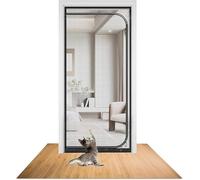 Xinyilau Reinforced Cat Door screen Fits Door Size 80cm x 200cm, Heavy Duty Pets Proof Screen Door with Zipper, Prevent Dogs Cats Running out from Home(95x210cm)