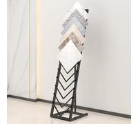 Xinyilau Standing Tile Board Display Rack, Tile Samples Display Stand for Retail, Floor Tiles Sample Holder, Small Tile Samples Organizer for Trade Show Commercial Exhibition Display(Black)