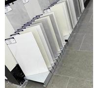 Xinyilau Tile Board Display Rack, Tile Samples Display Stand for Retail, Floor Tiles Sample Holder, Small Tile Samples Organizer for Trade Show Commercial Exhibition Display(White,30cm/11.8in)