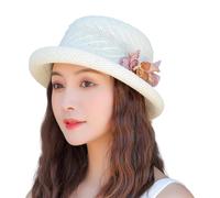 XINYIN Fashionable Bow Design Beach Bucket Hat Lightweight Foldable Sun for Women Men Casual Outdoor Accessories Bows Woven Fisherman