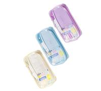 XINYIN Large Capacity Pencil Case Water Resistant Clear PVC Pouches Zippered Bag with Portable Handle for Student Multipurpose Clear Storage Pouches