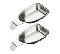 XINYIN Pack of 2 Stainless Steel Sauce Bowls Condiment Dishes Rustproof Appetizer Plate for Kitchen Countertops Family Kitchen Condiment Dishes