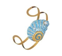 XINYIN Sea Themed Open Bangle With Sea Star Shell Detailing Stylish Stainless Steel Fashion Accessory For Daily Wear Beach Themed Fashion Jewelry For Women