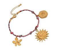 XINYIN Sun Star Pendant Braided Cord Stainless Steel Jewelry for Women Trendy Casual Accessory Party Accessory