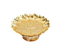 XINYIN Traditional Buddhist Offering Plate with Lotuses Pattern Home Temple Decoration Tray Lotuses Fruit Bowl