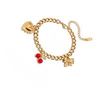 XINYIN Trendy Multilayer Fruit Charm Stainless Steel Adjustable Chain For Casual Office Or Occasions Trendy Stackable For Women