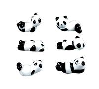 XINYU 6PCS Cute Ceramic Panda Chopstick Rest Rack Stand Holder for Chopsticks, Forks, Spoons, Knives, Ceramic Ware Chopstick Stand Rest Rack, Gift for Boys Girls Kids