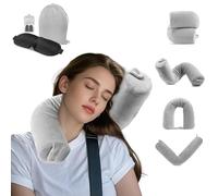 XINYUDAILY Travel Pillow for Airplane, Twist Memory Foam Neck Pillow for Travel, Portable Travel Neck Pillows for Adults, 360 Degree Neck Support Travel Pillow, Includes Eye Mask,Earplugs,Carry Bag