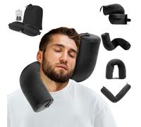 XINYUDAILY Travel Pillow for Airplane, Twist Memory Foam Neck Pillow for Travel, Portable Travel Neck Pillows for Adults, 360 Degree Neck Support Travel Pillow, Includes Eye Mask,Earplugs,Carry Bag