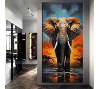 Xinyuer Extra Large 5D Diamond Painting Kits for Adults Elephant Animal, DIY Diamond Art Painting Kits Square Drill Full Drill Gem Art Painting Kit for Home Wall Decor 20x40 inch