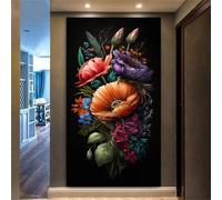 Xinyuer Extra Large 5D Diamond Painting Kits for Adults Orange Daisy Flower, DIY Diamond Art Painting Kits Square Drill Full Drill Gem Art Painting Kit for Home Wall Decor 24x48 inch