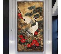 Xinyuer Extra Large 5D Diamond Painting Kits for Adults Red Flower Animal, DIY Diamond Art Painting Kits Round Drill Full Drill Gem Art Painting Kit for Home Wall Decor 40x80 inch