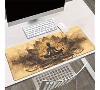 Xinyuer Gaming Mouse Pad 35.4x15.7x0.12 inch - XXL Extended Desk Pad & Keyboard Mat, Washable Surface with Non-Slip Rubber Base for Gaming Setup & Desk Decor (Retro Lotus Zen)
