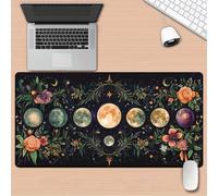 Xinyuer Gaming Mouse Pad 47.2x23.6x0.12 inch Mouse Mat Large Full Moon Flowers, Anti-Fray Stitched Edges, High-Precision Optimised Surface, Non-Slip Rubber Base, for Home Office