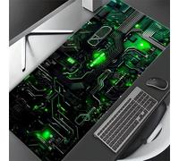 Xinyuer XXL Extended Gaming Mouse Pad 35.4x15.7x0.12 inch - Mouse Mat Green Circuit Board, Large Desk Pad with Stitched Edges, Washable Surface for Gamer Office & Home
