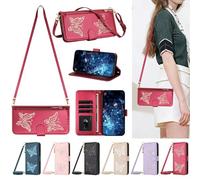 xinyunew Wallet Phone Case for Realme C75 4G/Realme P3X 5G Case with Zip Wallet Purse Card Holder Slot Embossed Flower Design Folding Flip Cover Leather Stand Lanyard Wrist Strap Women,Red