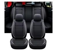 XINYUNFEI 5 Seats Full Set Car Seat Covers For Ford Ranger T9 XL XLT 2023 2024 2025, All-Weather Use, Waterproof Breathable Pu Leather(Black white)