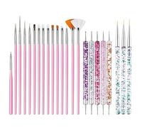 XINYUNXIN 23Pcs Nail Art Brushes Set & Nail Art Painting Kit Professional Manicure Tools, 15 Nail Brushes & 5 Dotting Pens, Perfect for DIY Nail Art and Manicure Design, Ideal for Women