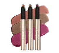 XINYUNXIN 3PCS Eyeshadow Stick, Multi-Coloured Eyeshadow Pencil Set, Waterproof Creamy Long-Lasting Eye Makeup, Natural & Shimmer Shades Contour Stick, Women's Make-up (#E)