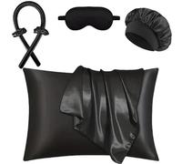 XINYUNXIN 6PCS Heatless Curls Overnight Set, Heatless Curling Set for All Hair Types, Satin No Heat Hair Rollers with Scrunchies - Safe & Comfortable to Sleep in for Natural Waves(Black)