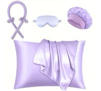 XINYUNXIN 6PCS Heatless Curls Overnight Set, Heatless Curling Set for All Hair Types, Satin No Heat Hair Rollers with Scrunchies - Safe & Comfortable to Sleep in for Natural Waves(Purple)