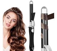 XINYUNXIN Curling Iron with Long Wand, Rotating Automatic Curling Iron, 13-Speed Temperature Adjustable, 30 Seconds Instant Heating, 1H Automatic Shut-Off, Anti-Scald, 110-240V Dual Voltage (A)