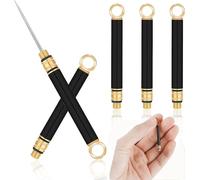 XINYUWIN 3 PCS Portable Titanium Toothpicks, Metal Toothpick with Protective Holder,Mini Stainless Steel Toothpick, Reusable Toothpicks Fruit Picks for Household Outdoor (Black)
