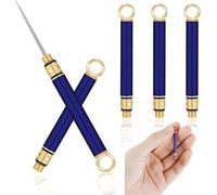 XINYUWIN 3 PCS Reusable Titanium Toothpicks, Metal Toothpick with Protective Holder,Portable Mini Stainless Steel Toothpick, Reusable Toothpicks Fruit Stick for Household Outdoor (Blue)