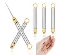 XINYUWIN 3PCS Reusable Titanium Toothpicks, Metal Toothpick,Mini Stainless Steel Toothpick, Portable Toothpicks Fruit Picks Metal Pocket Toothpick for Kitchen and Outdoor (Silver)