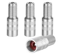 XINYUXUANXUAN Brass Tyre Valve Extensions 4 Pack - Screw-In Valve Stem Extenders for Car, Motorbike, Truck & Motorhome - Anti-Leak Chrome Adapters (Silver)