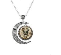 xinzhahi Loki God of Mischief Moon Necklace Glass Photo Charm Jewelry Unisex All Ages and Genders Necklace