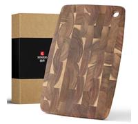 XINZUO Acacia Wood End-Grain Cutting Board with Hanging Hole,Small Rectangular Chopping, Serving Board/Block for Vegetables, Fruits, Cheese and Charcuterie,36 x 24 x1.9 cm