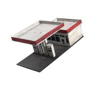 XIOANG Realistic 1: 64 1: 72 Scale Wooden Station Model Assembly Kits for MicroLandscape and Creative Project Scene Props Hobbyist Miniature Display