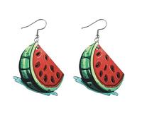XioBingYou Hawaiian Earrings for Women Watermelon Lemon Pineapple Cherry Dangle Earrings Fruit Wooden Drop Earrings Summer Holiday Beach Jewelry Gifts, Zinc Wood, No Gemstone