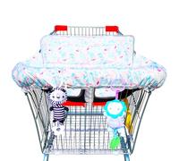 XiOiOiX 2 in 1 Shopping Cart Cover&High Chair Cover for Restaurant Seat, Grocery Cart Cover for Baby Infant Toddler Girl/Boy Reversible, Machine Washable (Light Pink)